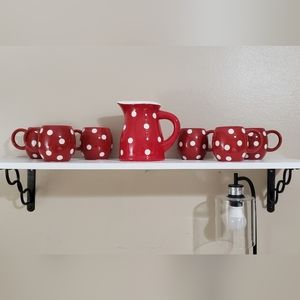 Polka Dot Pitcher and mug set